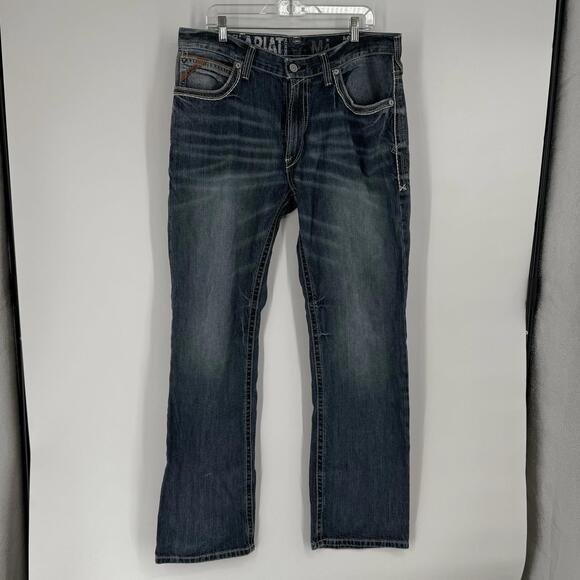 Ariat jeans mens 36x34 blue m4 coltrane relaxed bootcut western cowboy denim - Picture 1 of 8
